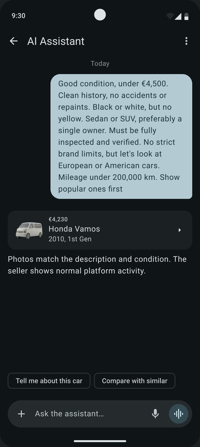 Chat with&nbsp;the&nbsp;AI assistant about&nbsp;this&nbsp;listing: it&nbsp;explains that&nbsp;the&nbsp;photos match the&nbsp;description and&nbsp;the&nbsp;seller behaves normally