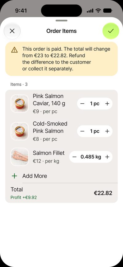 Items in&nbsp;a&nbsp;paid order: a&nbsp;warning that&nbsp;the&nbsp;total will change